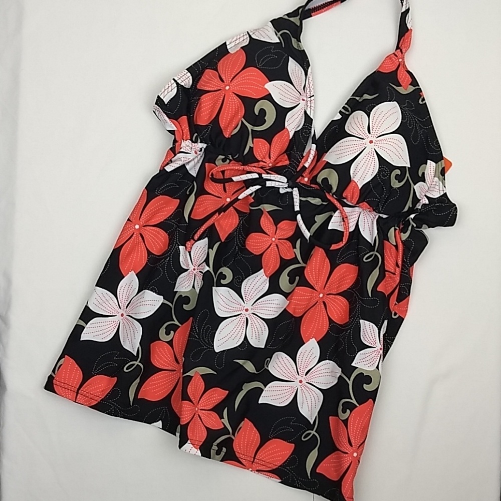 Octopus Beachwear Floral Swimsuit Halter Top